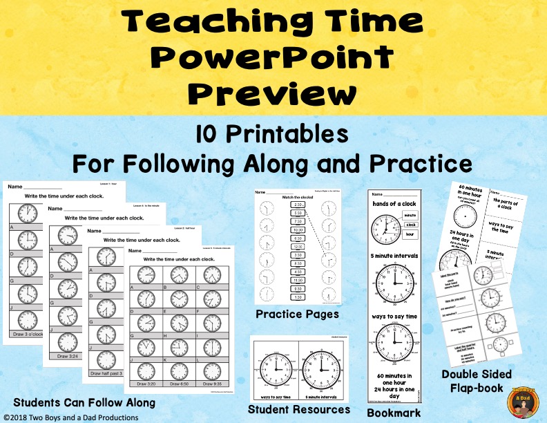Telling Time PowerPoint and Printables Made By Teachers