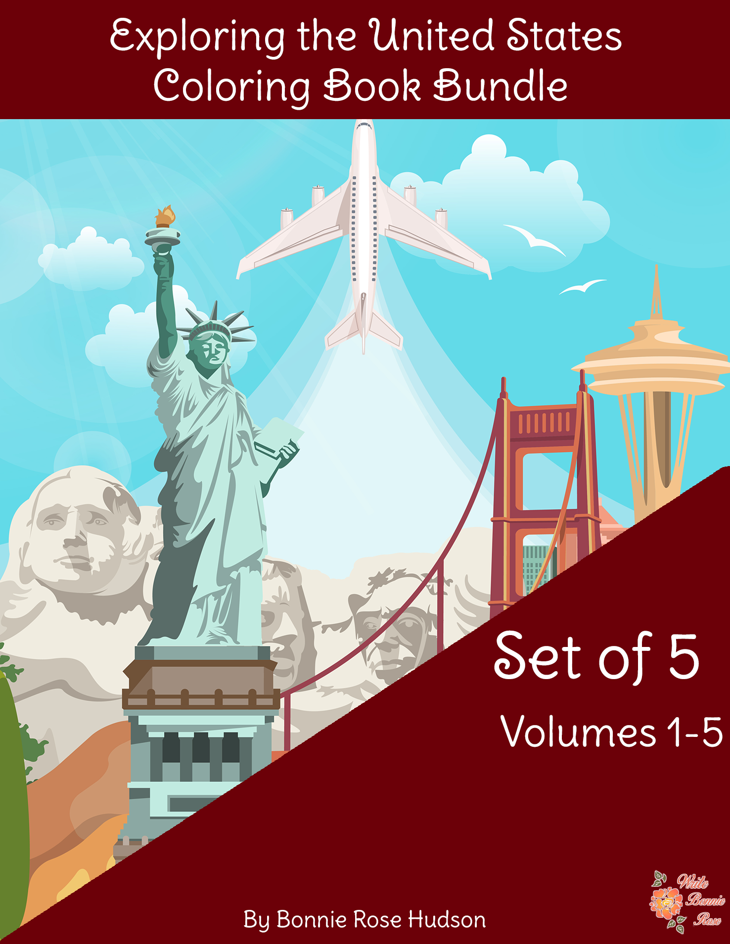Exploring the United States Coloring Book with Print Copywork Bundle
