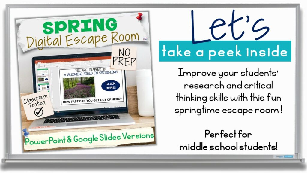 Spring Escape Room PowerPoint and Google Slides Versions Made By Teachers