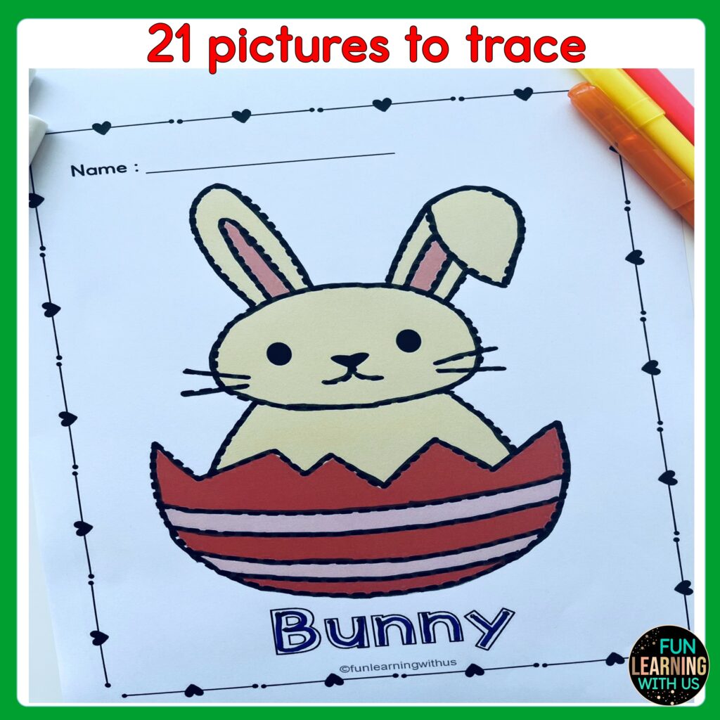 Easter Picture Tracing &amp; Coloring Fine Motor Worksheets | Made By Teachers