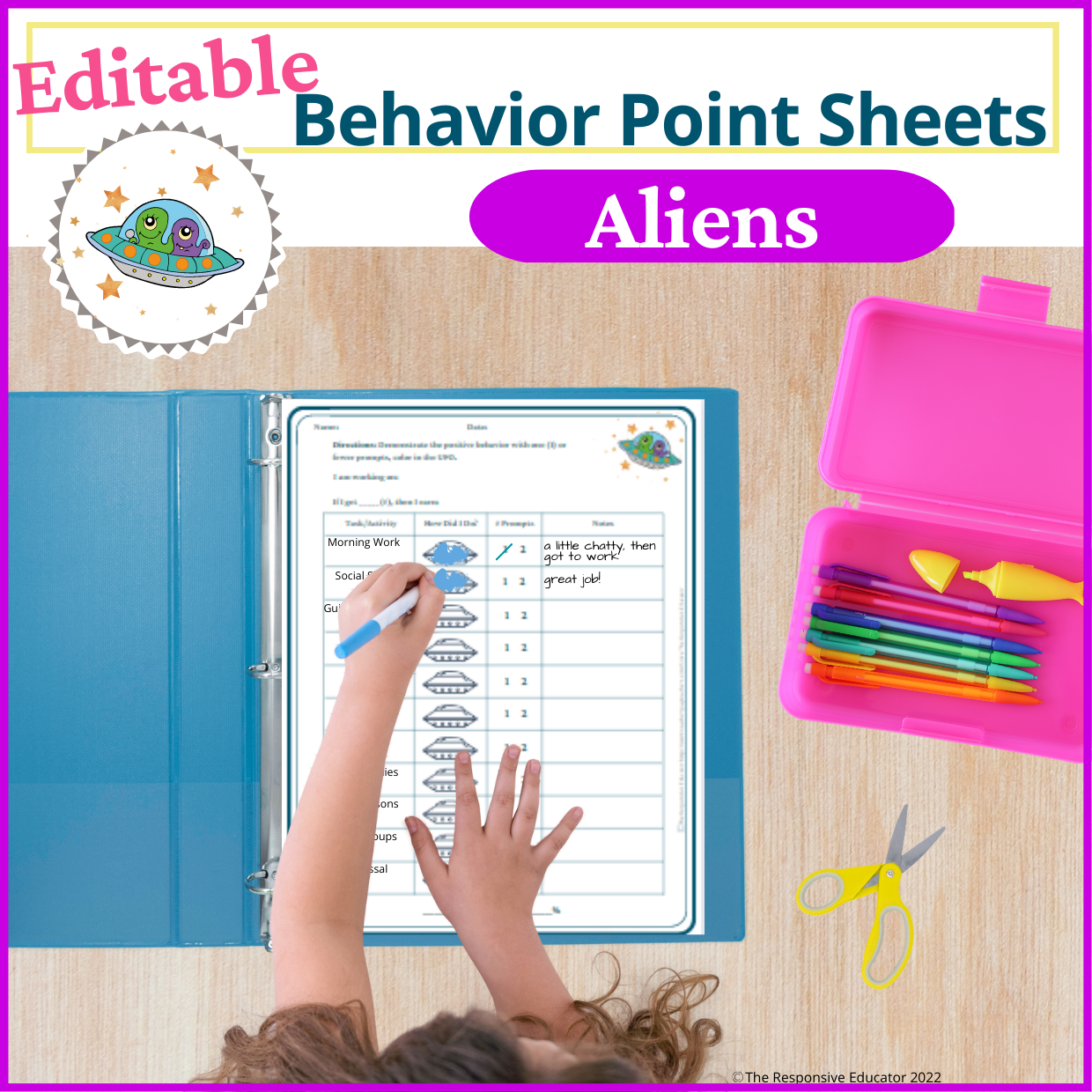 Point Sheet for Behavior Aliens Made By Teachers
