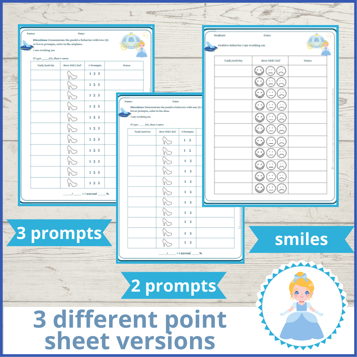 Point Sheet for Behavior- Cinderella | Made By Teachers