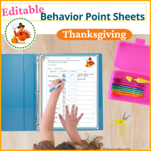Point Sheet for Behavior- Thanksgiving