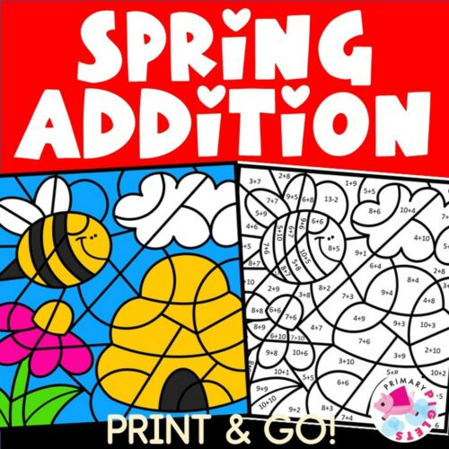 SPRING COLOR BY NUMBER CODE ADDITION FACTS | Made By Teachers