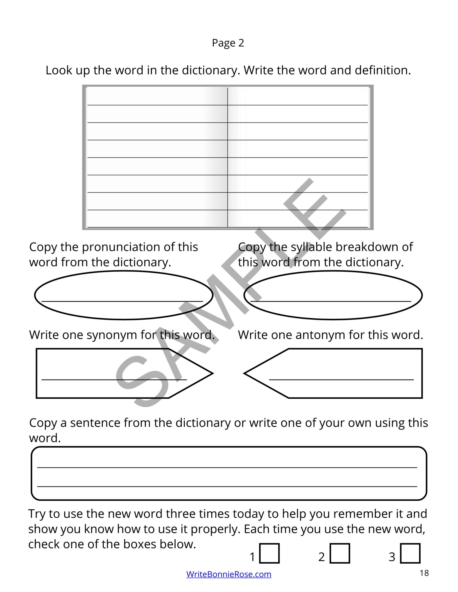Vocabulary Journal Templates Made By Teachers