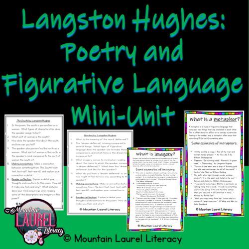 Langston Hughes Poetry MiniUnit for Figurative Language and Imagery Made By Teachers