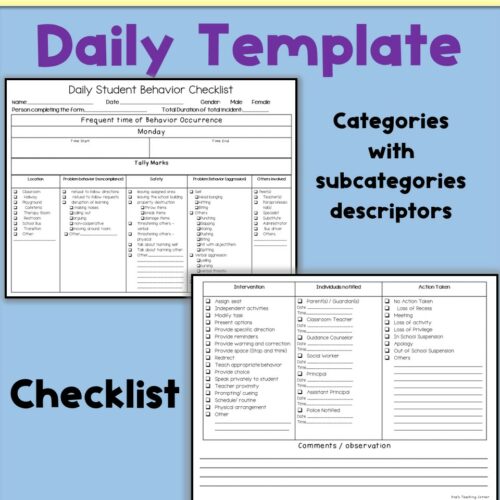 Student Behavior Checklist | Made By Teachers