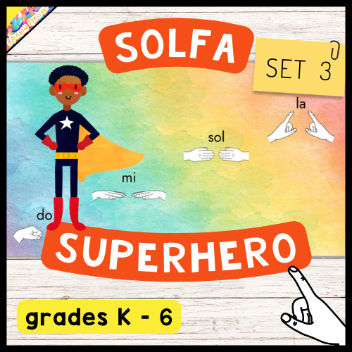 Solfa Superhero Sign and Sing! Curwen Solfege Music Activity, for Band, Choir Set 3