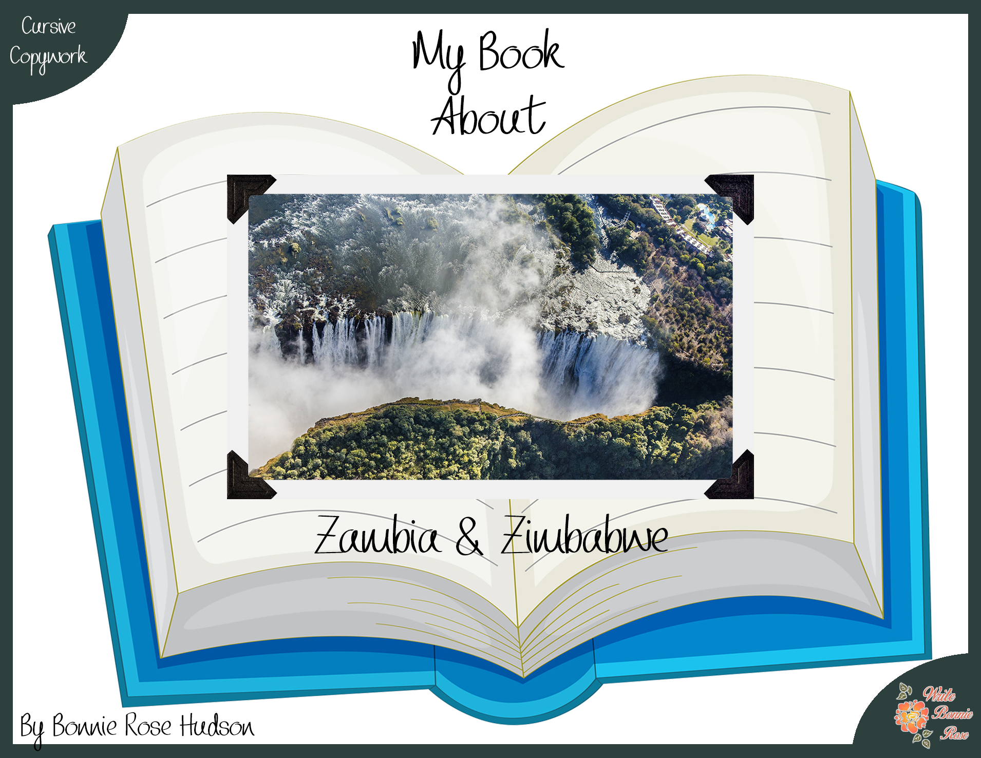 My Book About Zambia & Zimbabwe with Cursive Copywork