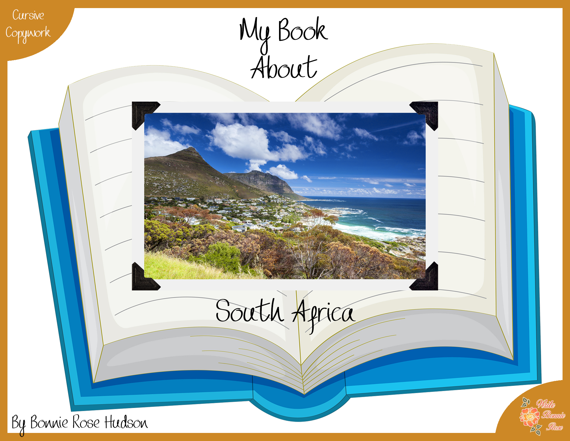 My Book About South Africa with Cursive Copywork | Made By Teachers
