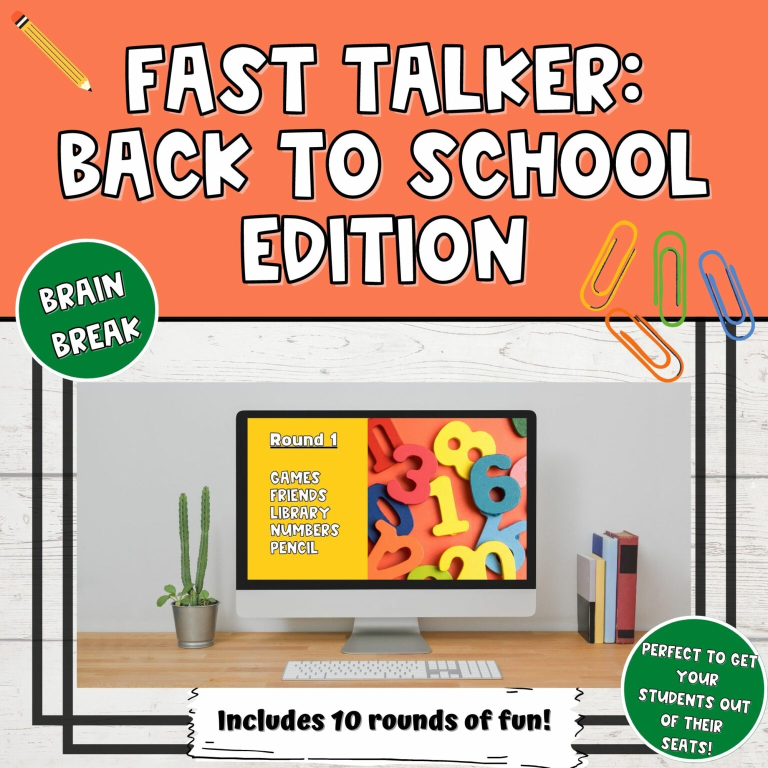 Back to School Fast Talker Brain Break Game/Icebreaker Made By Teachers