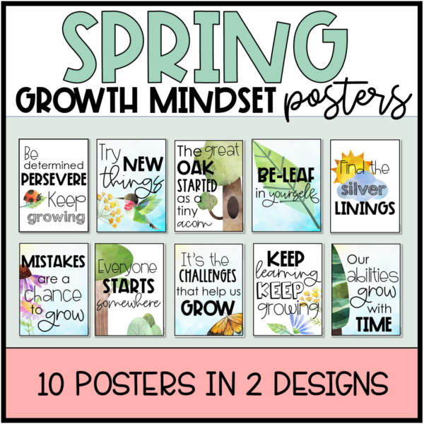 Spring Growth Mindset Posters SEL Made By Teachers