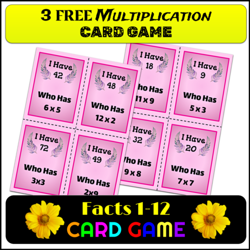 I Have Who Has Multiplication Facts 1-12 Freebie Game | Made By Teachers