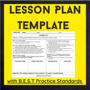 First Grade Lesson Plan ELA template