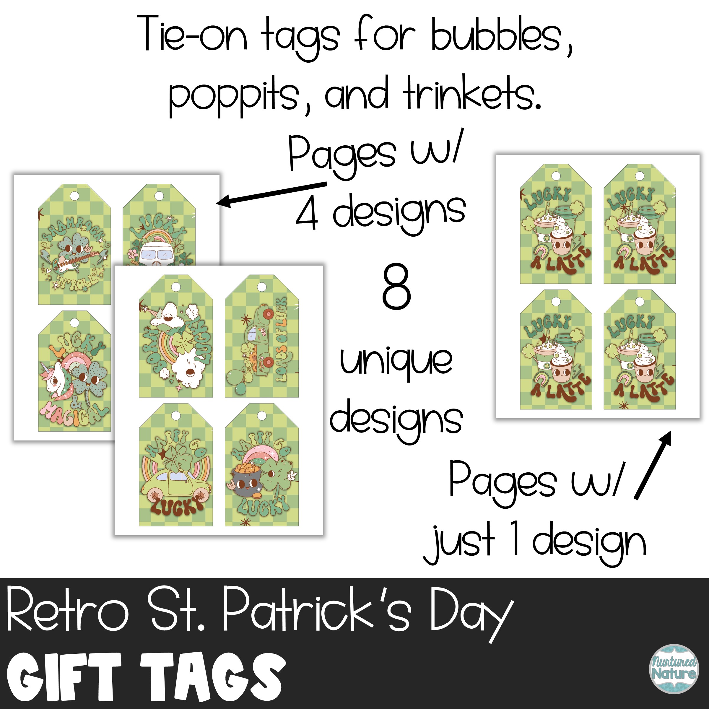 Retro St. Patrick’s Day Gift Tags for Student Gifts from Teacher | Made ...