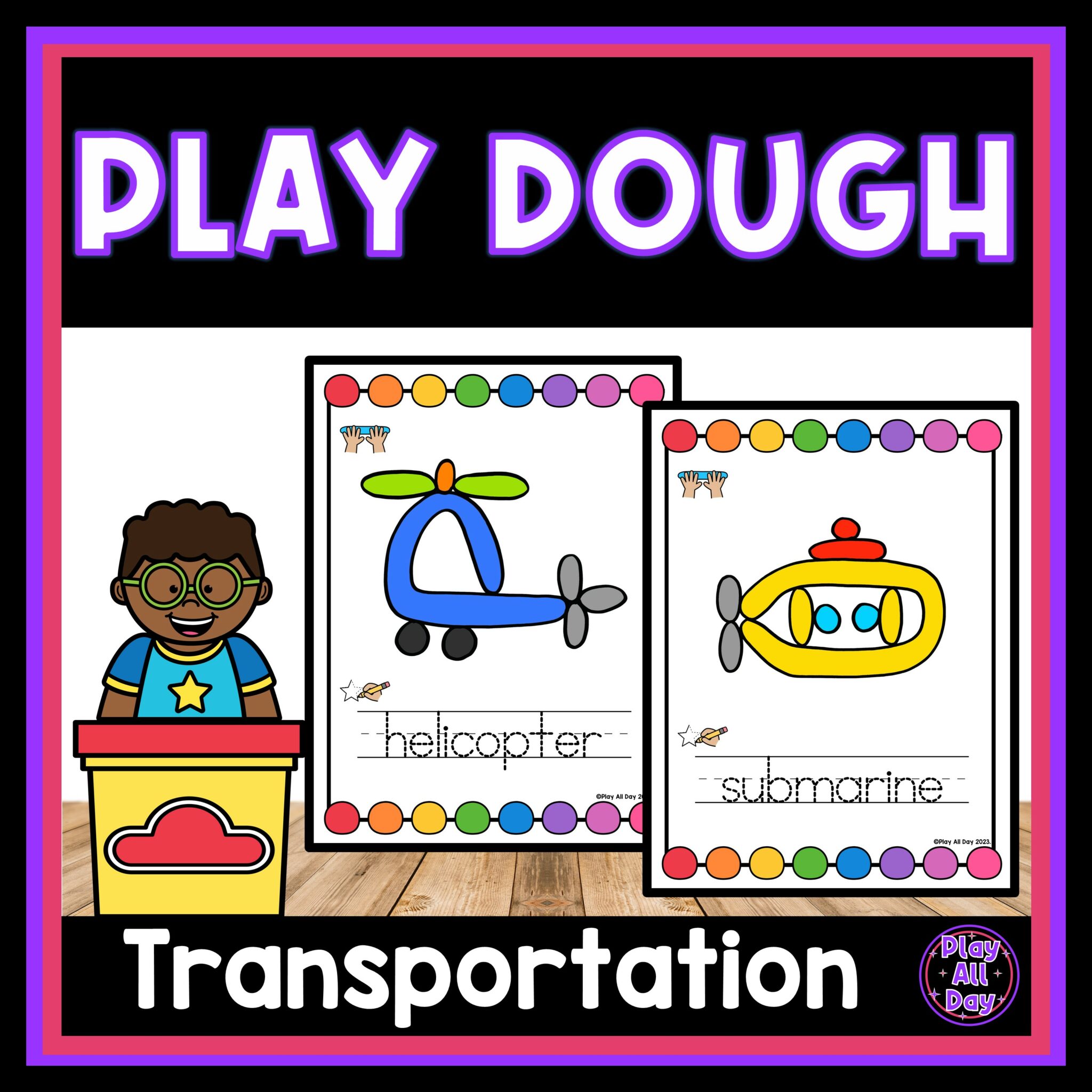 Transportation Play Dough Mats Cars Trains Boats Planes Activities