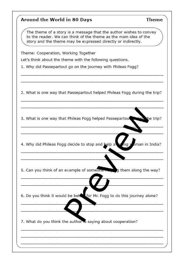 Jules Verne "Around the World in 80 Days" worksheets Made By Teachers