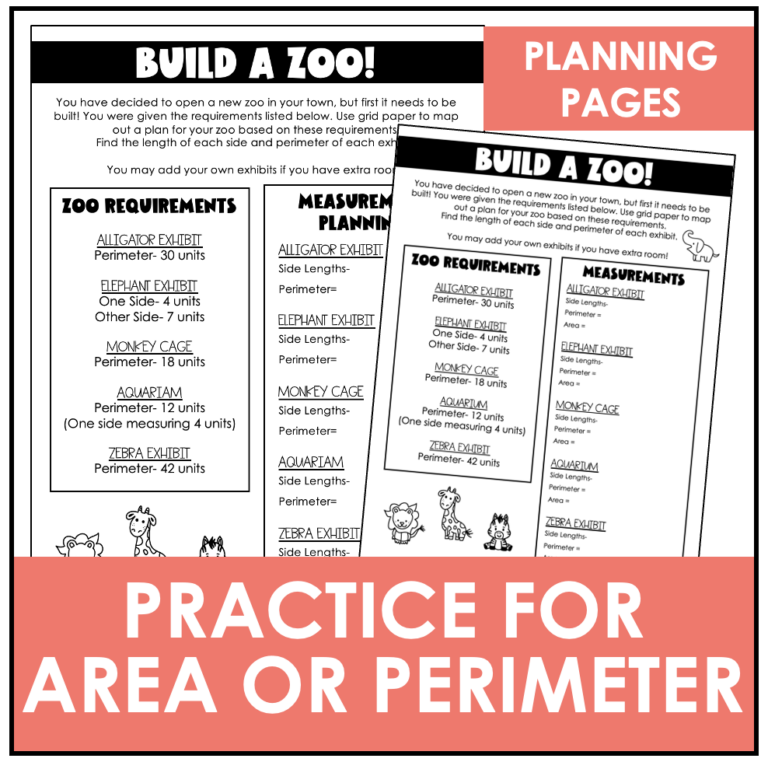 Area and Perimeter Project | Build a Zoo Math Activity | Made By Teachers