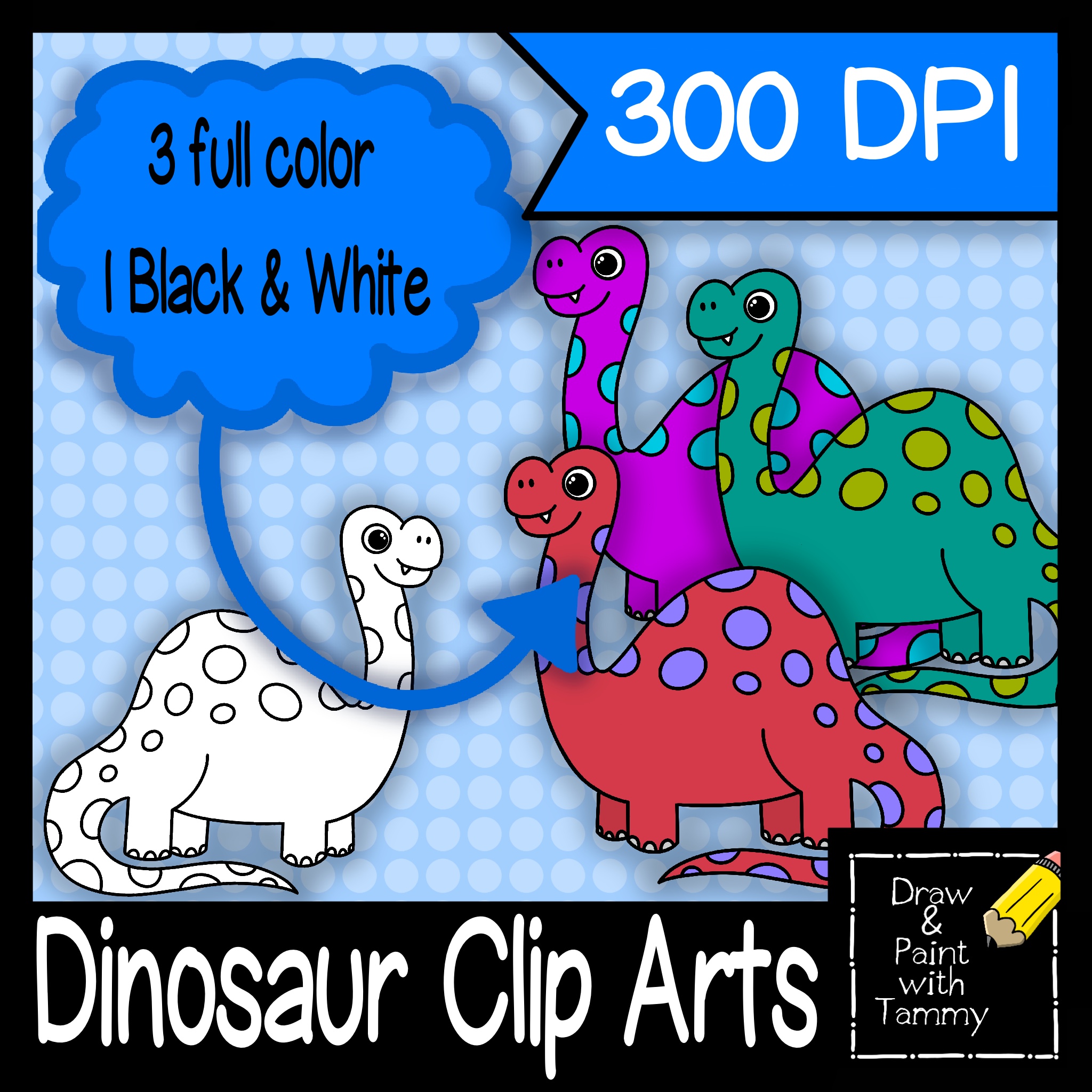 Dinosaur clip arts fun prehistoric theme with printable pdf for ...