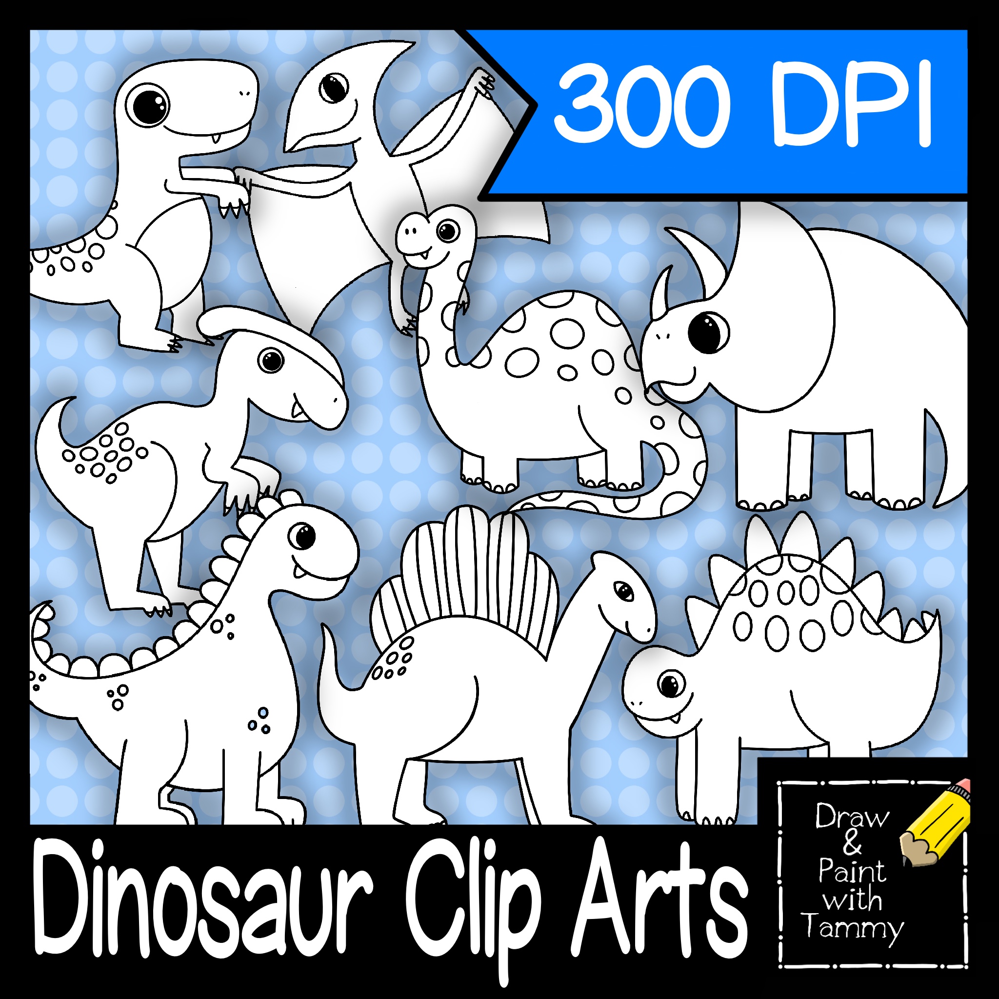 Dinosaur clip arts fun prehistoric theme with printable pdf for ...