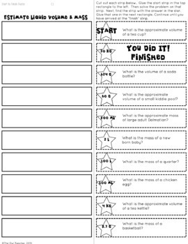 Estimating Liquid Volume &amp; Mass | Start2Finish Puzzles | Printable ...