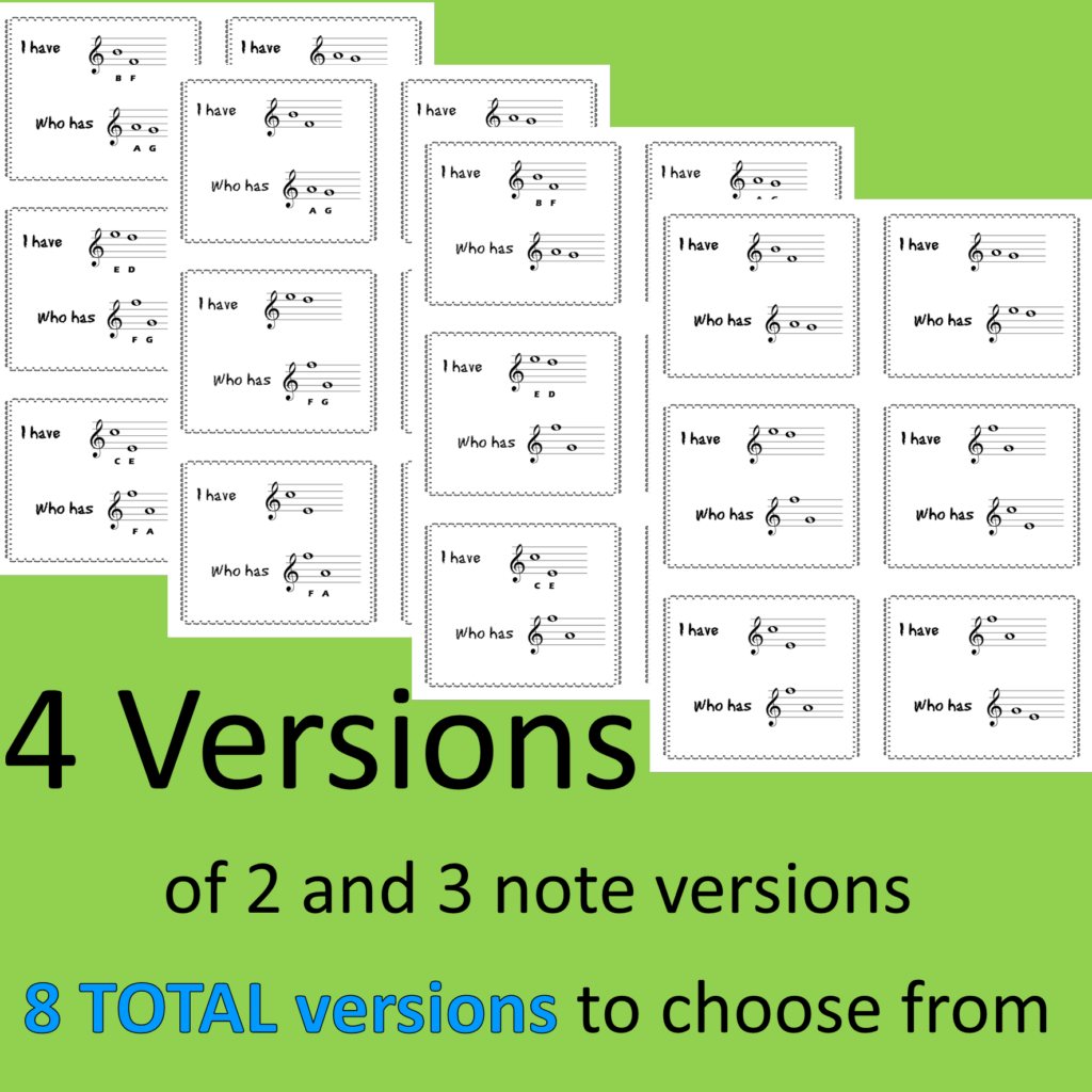 I Have/Who Has? Treble Clef Music Game | Made By Teachers