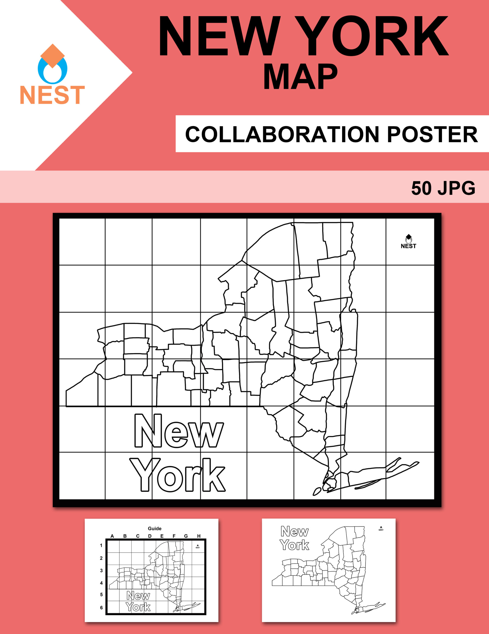 New York Map Collaboration Poster