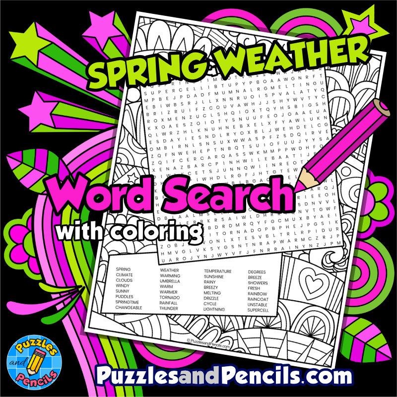 Flowers Word Search Puzzle with Coloring | Valentine's Day Wordsearch ...