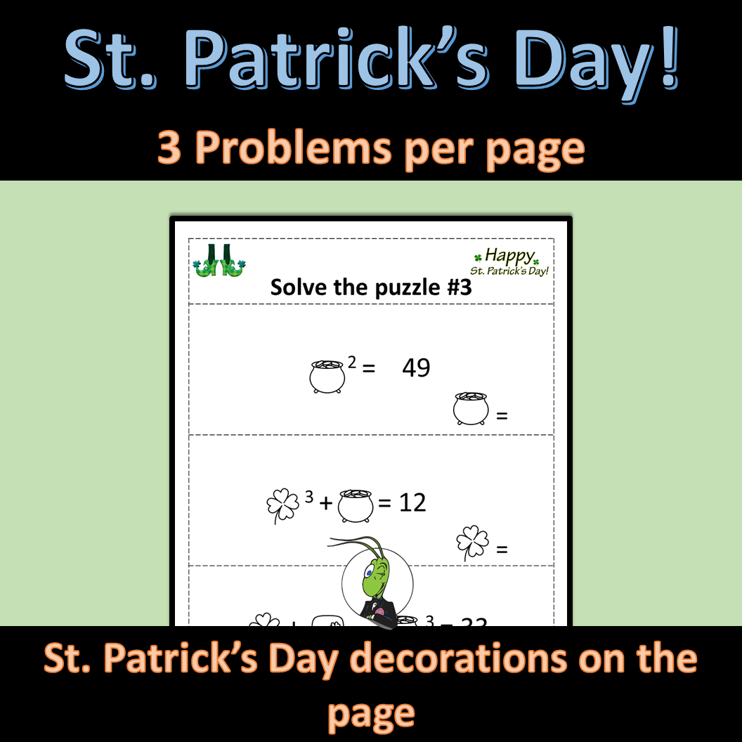 St. Patrick's Day Properties of Exponents | Logic Puzzles | Algebra 1 ...