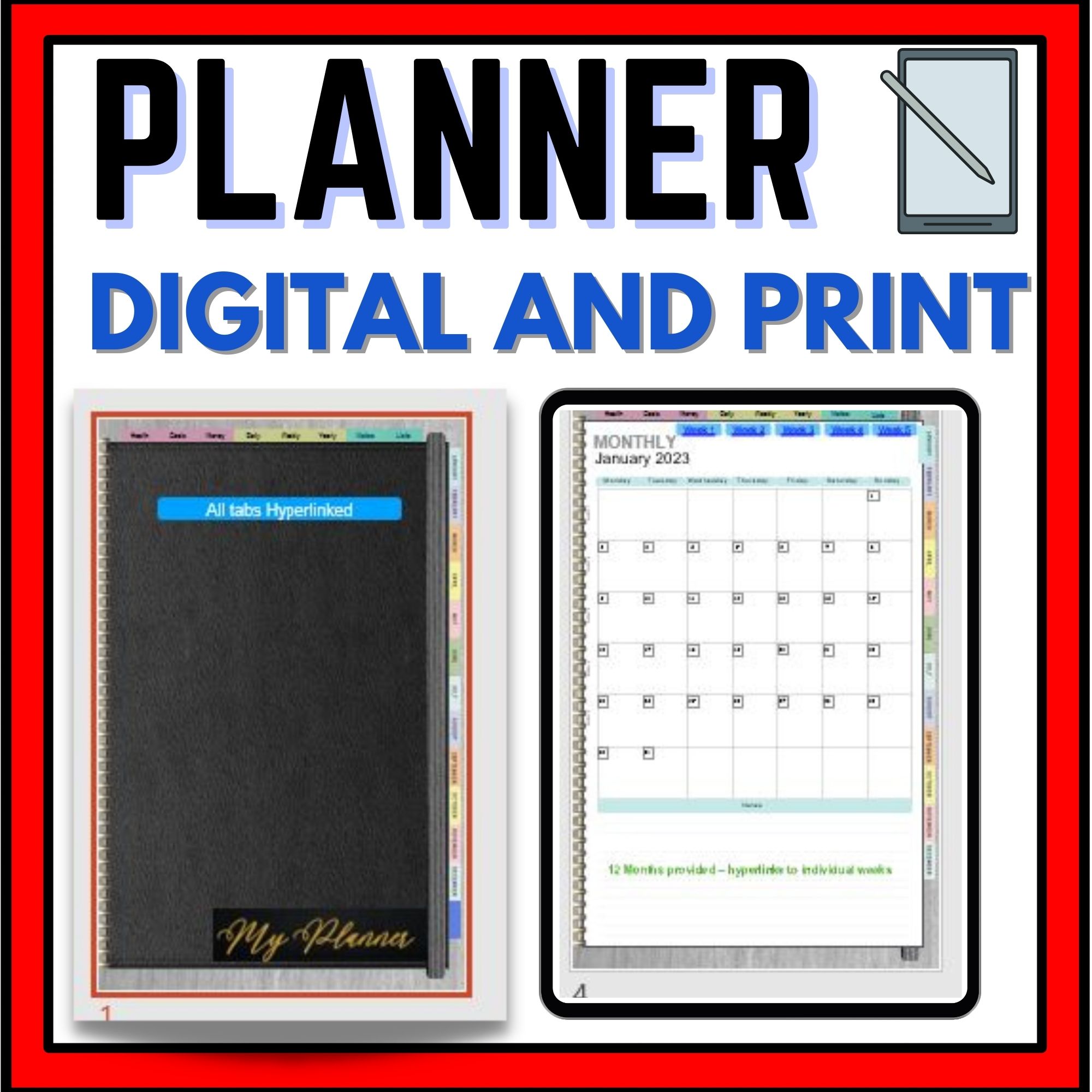 2023 Digital And Printable Planner - Days, Weeks, Months, Year | Made By  Teachers