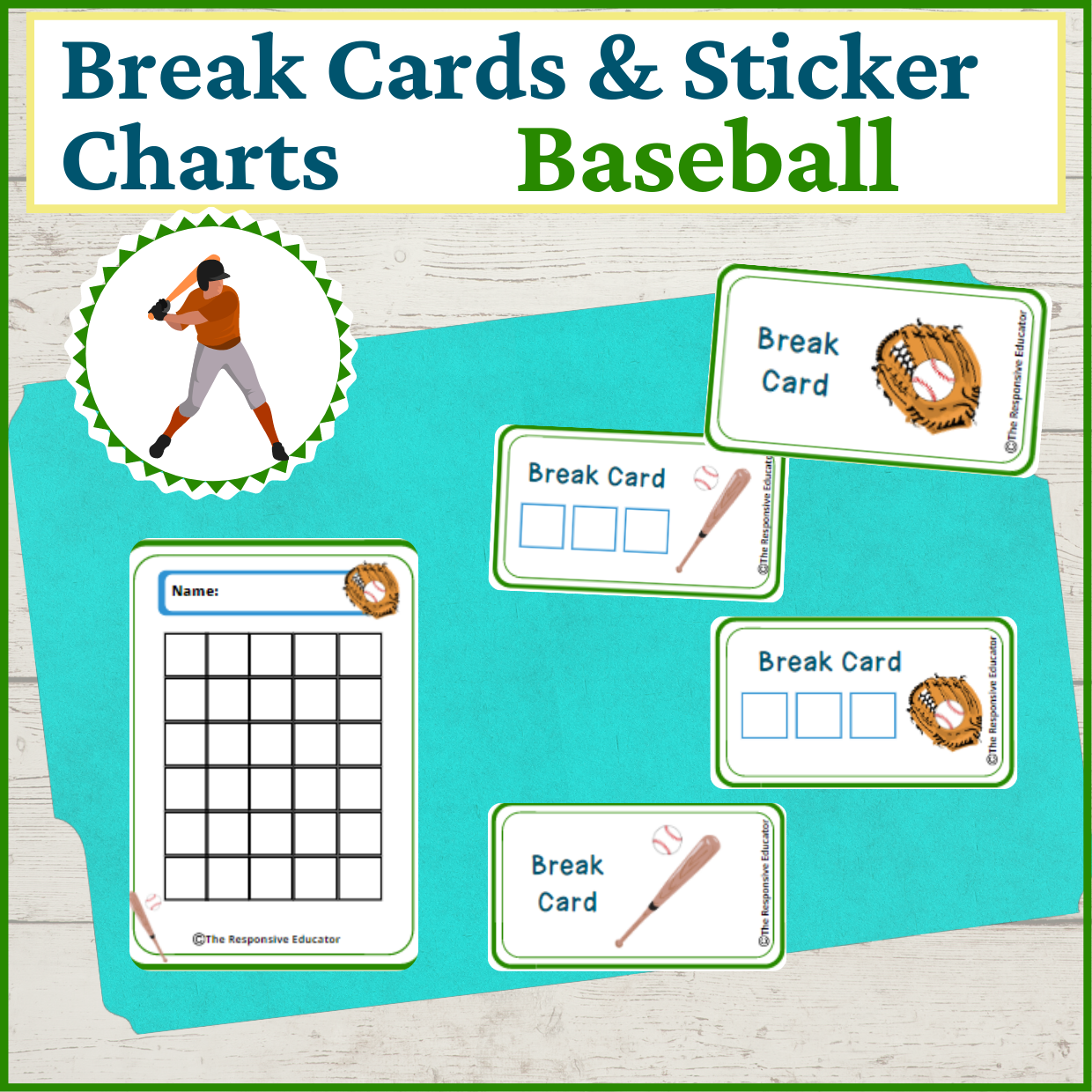 I Need a Break Card Baseball Made By Teachers