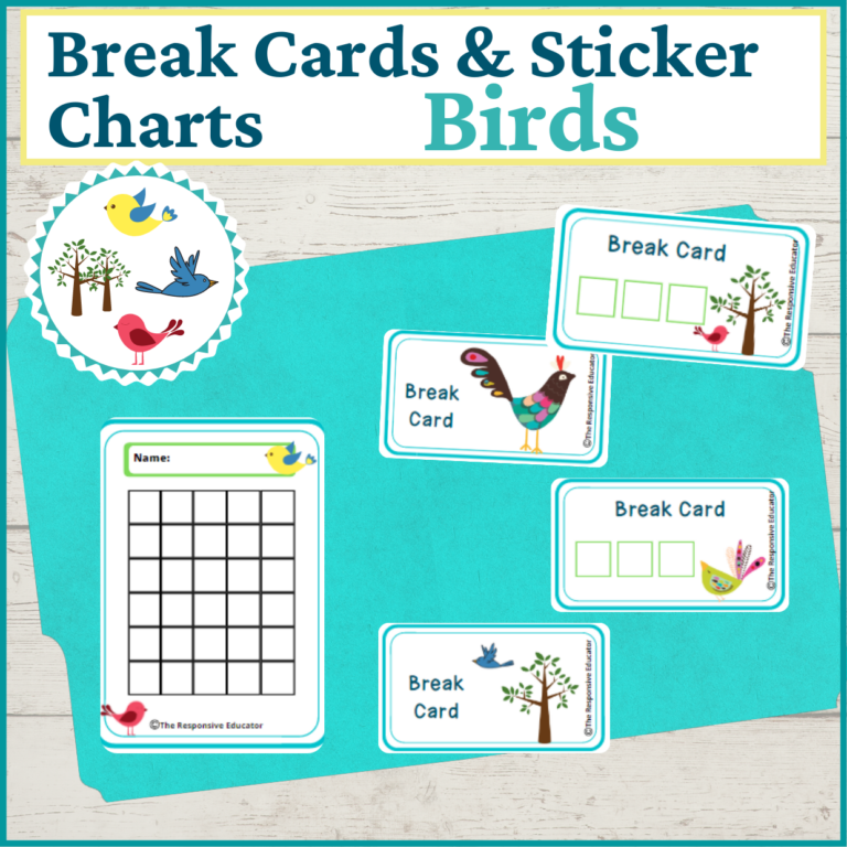 I Need a Break Card- Birds | Made By Teachers