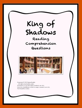 King of Shadows by Susan Cooper Reading Comprehension Quizzes