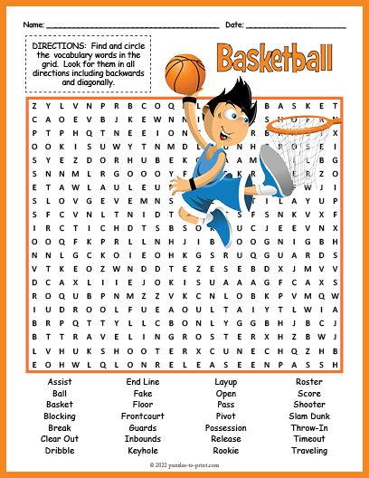 MARCH MADNESS BASKETBALL Word Search Puzzle Worksheet Activity Made 