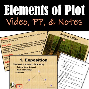Elements of Plot:Video, PowerPoint, and Student Notes - Distance Learning