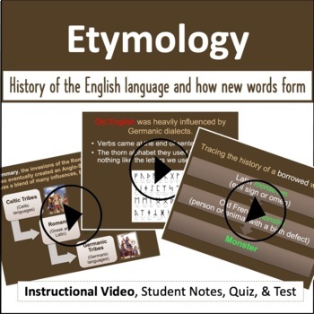 Etymology: Instructional Video, Student Notes, Quiz, & Test