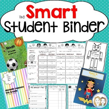 Editable Student Binder and Planner - Pre-Dated Agendas - Forms - Cute Covers