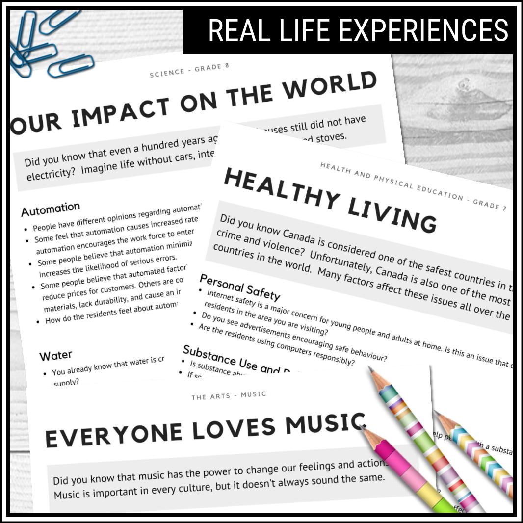 Vacation Work Pack - Independent Projects for Middle School | Made By ...