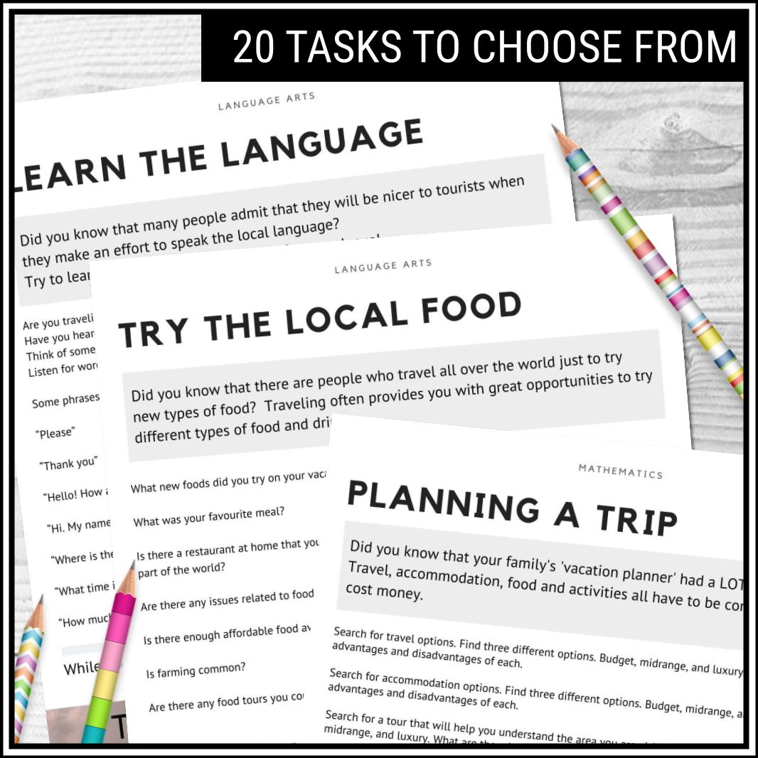 Vacation Work Pack - Independent Projects for Middle School | Made By ...