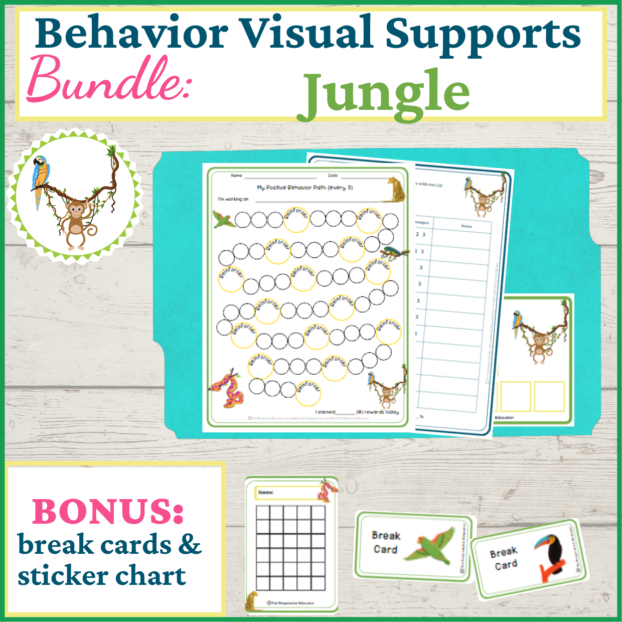 Behavior Visual Supports- Jungle | Made By Teachers