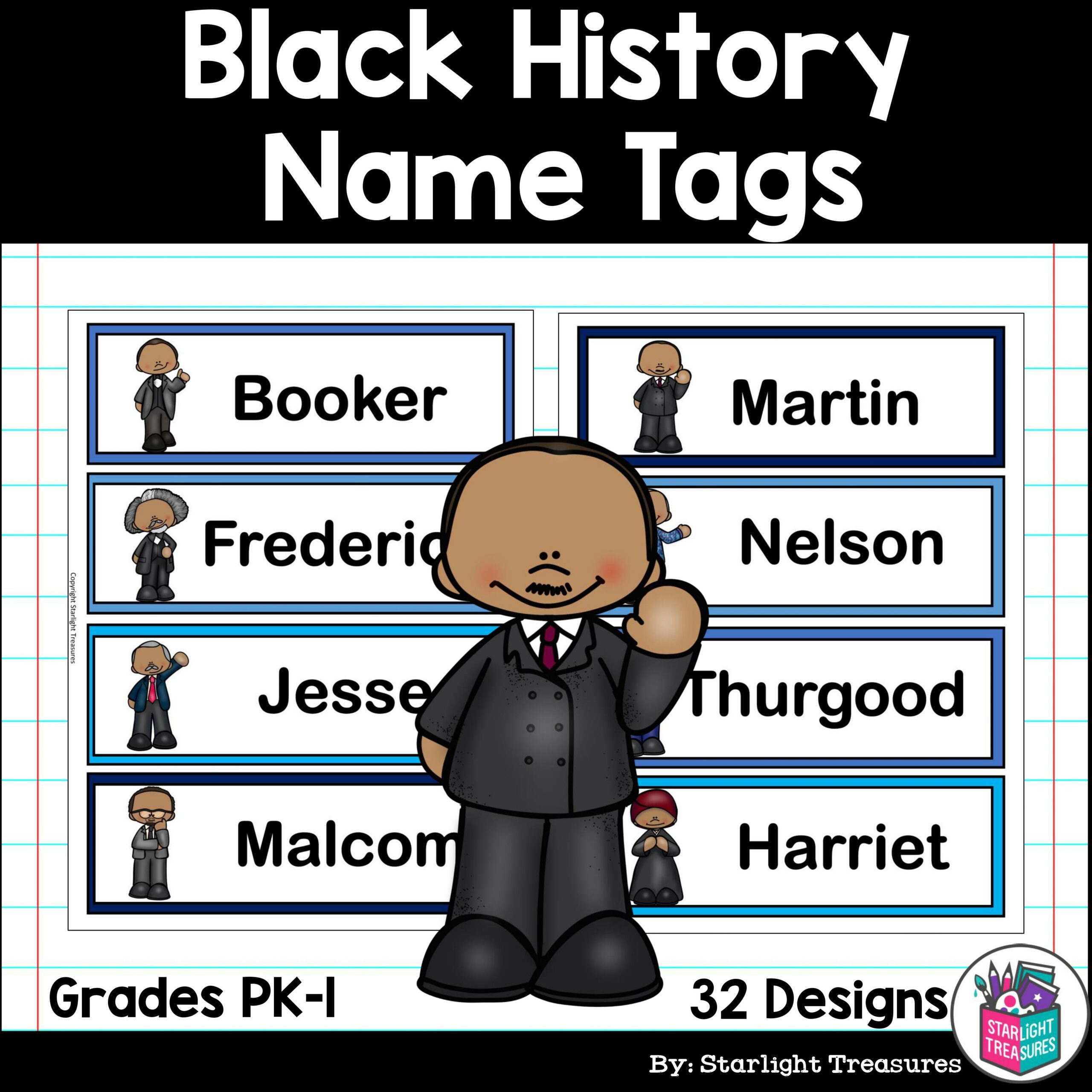 Black History Month Desk Name Tags - Editable Name Tags | Made By Teachers