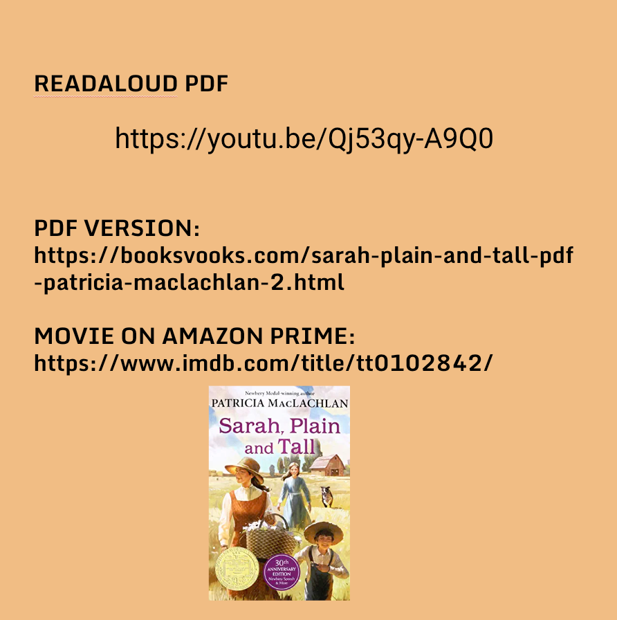 SARAH, PLAIN AND TALL READING LESSONS & INTERDISCIPLINARY UNIT | Made