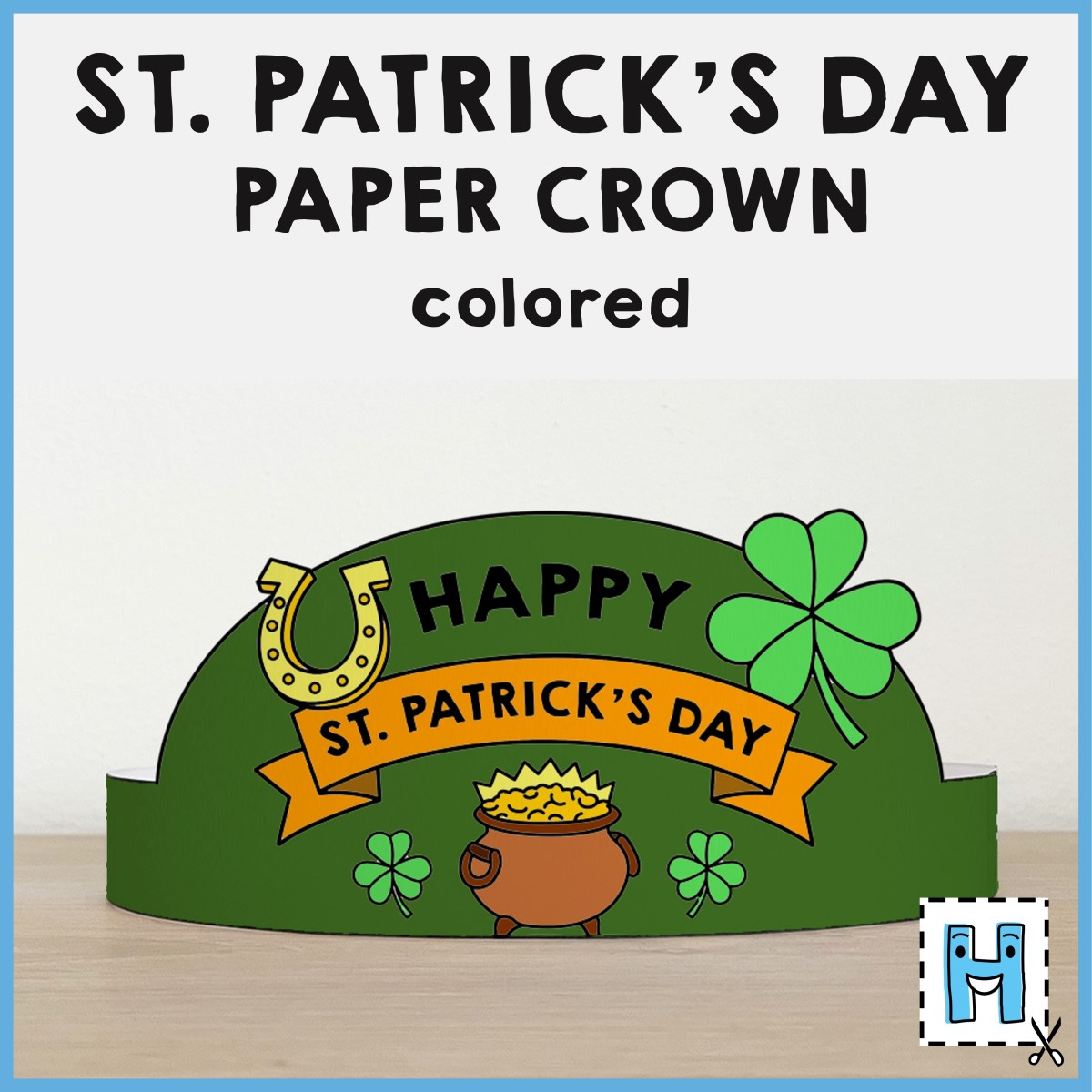 St. Patrick’s Day Paper Crown Headband Printable Craft Activity | Made ...