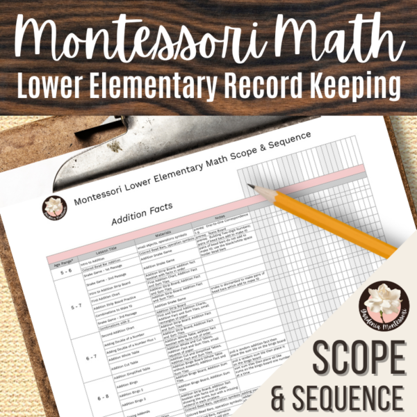 Montessori Math Scope and Sequence Curriculum for Lower Elementary