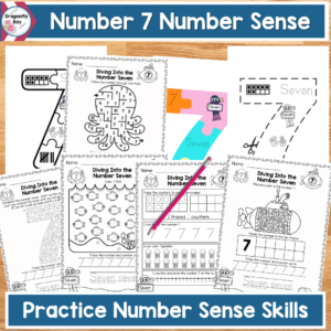 Number 7 Number Sense Worksheets Color by Codes and Center Activities ...