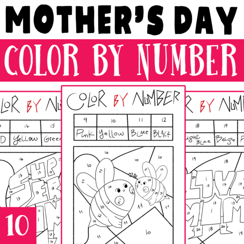 Mothers Day Color by Number, Mothers Day Coloring Worksheets Activities