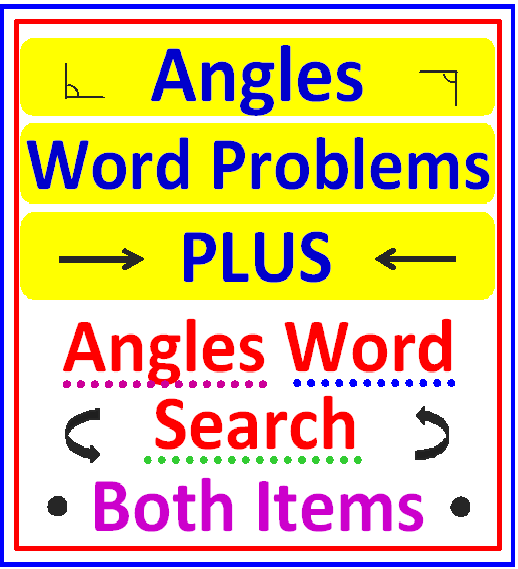 Angles Word Problems PLUS Angles Word Search Puzzle (Both Items) Made By Teachers