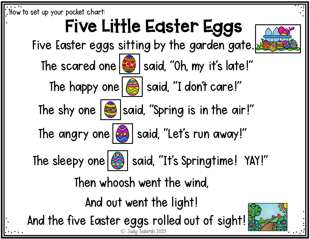 Five Little Easter Eggs {Pocket Chart Poem} Made By Teachers