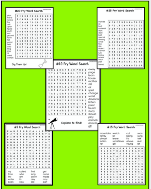 1000 Fry Words Word Search Puzzles - Made By Teachers