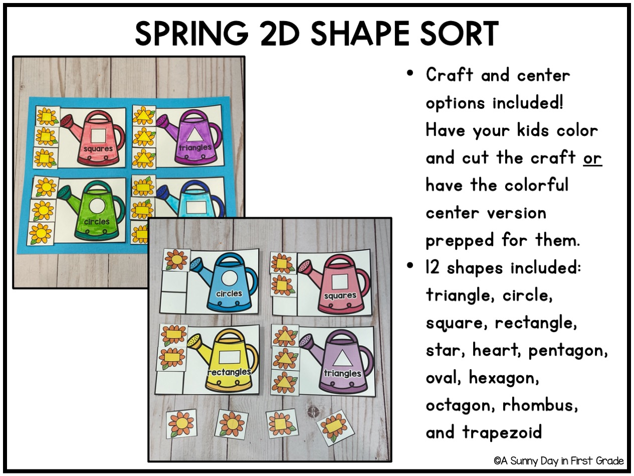 Spring 2D Shape Sort | Made By Teachers